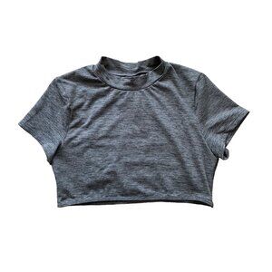 Free People FP Movement Mock-neck Cut-Out Crop Tee NEW